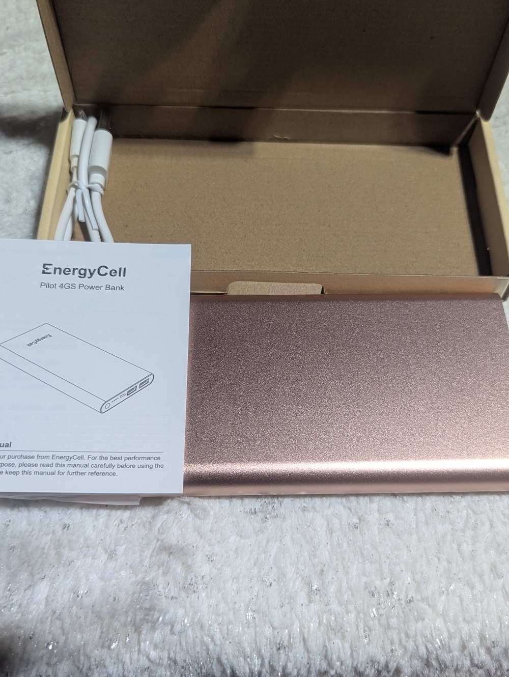 EnergyCell Pilot 4GS 12000mAh Power Bank Fast Charge Rose Gold